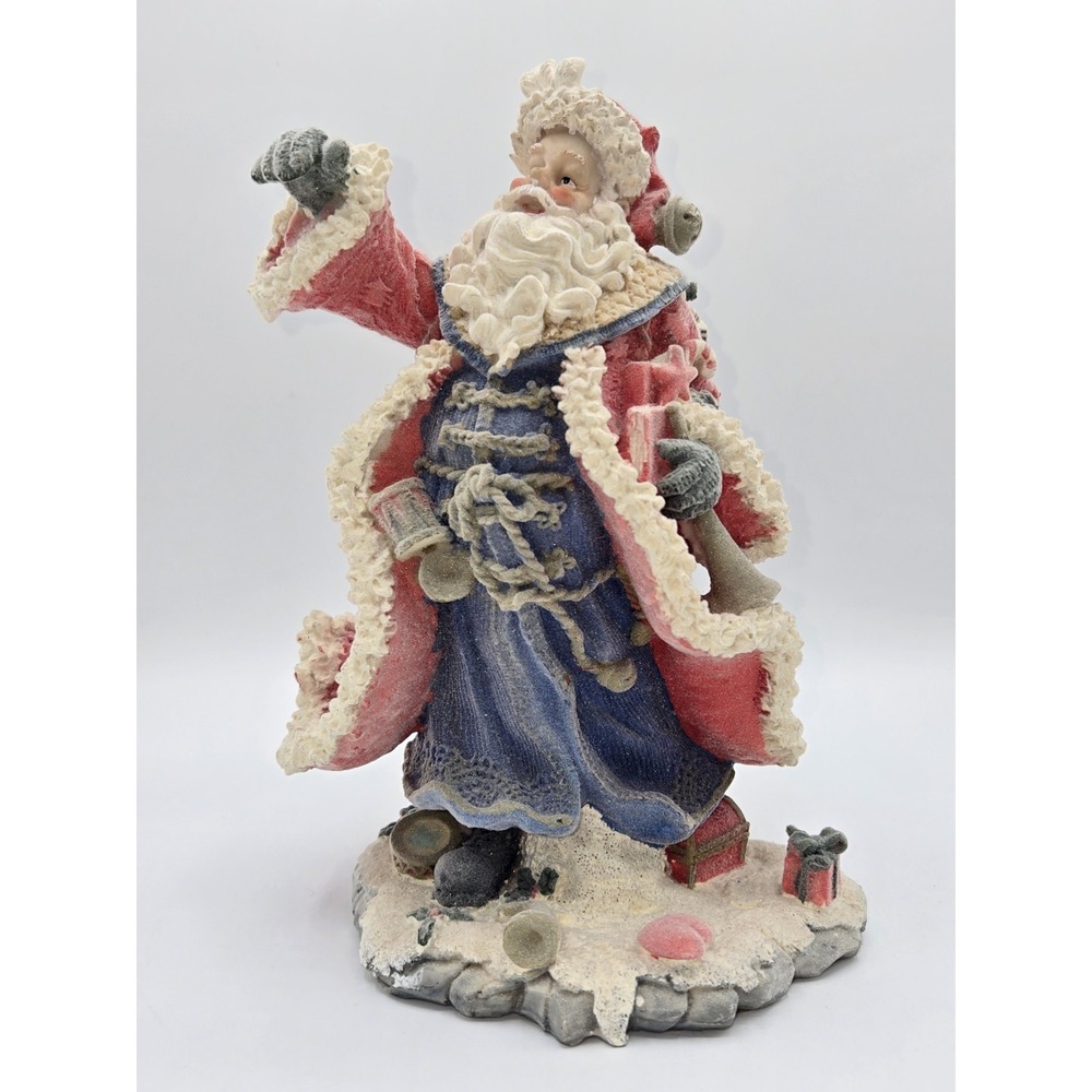Resin Santa Claus Figurine Vintage Christmas Father Christmas Statue 9.5 Inch